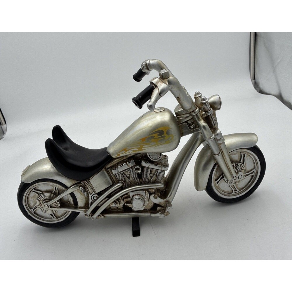 Unique Motorcycle Wine Bottle Holder With Flame On Gas Tank.